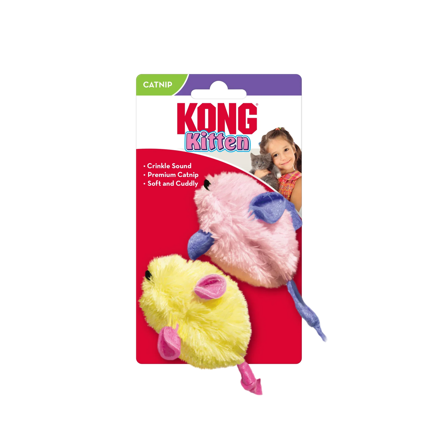 KONG CAT KITTEN MICE 2PK ASSOR