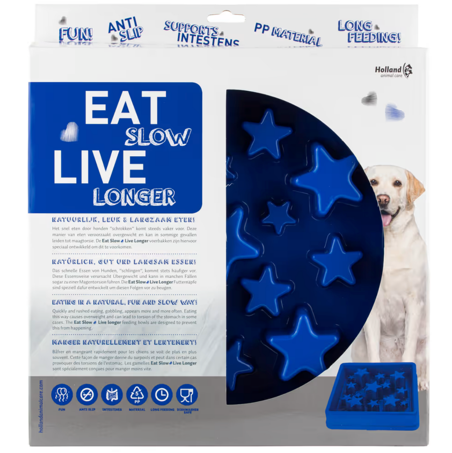 EAT SLOW LIVE LONGER STAR MISKA SPOWALNIAJĄCA NIEBIESKA S