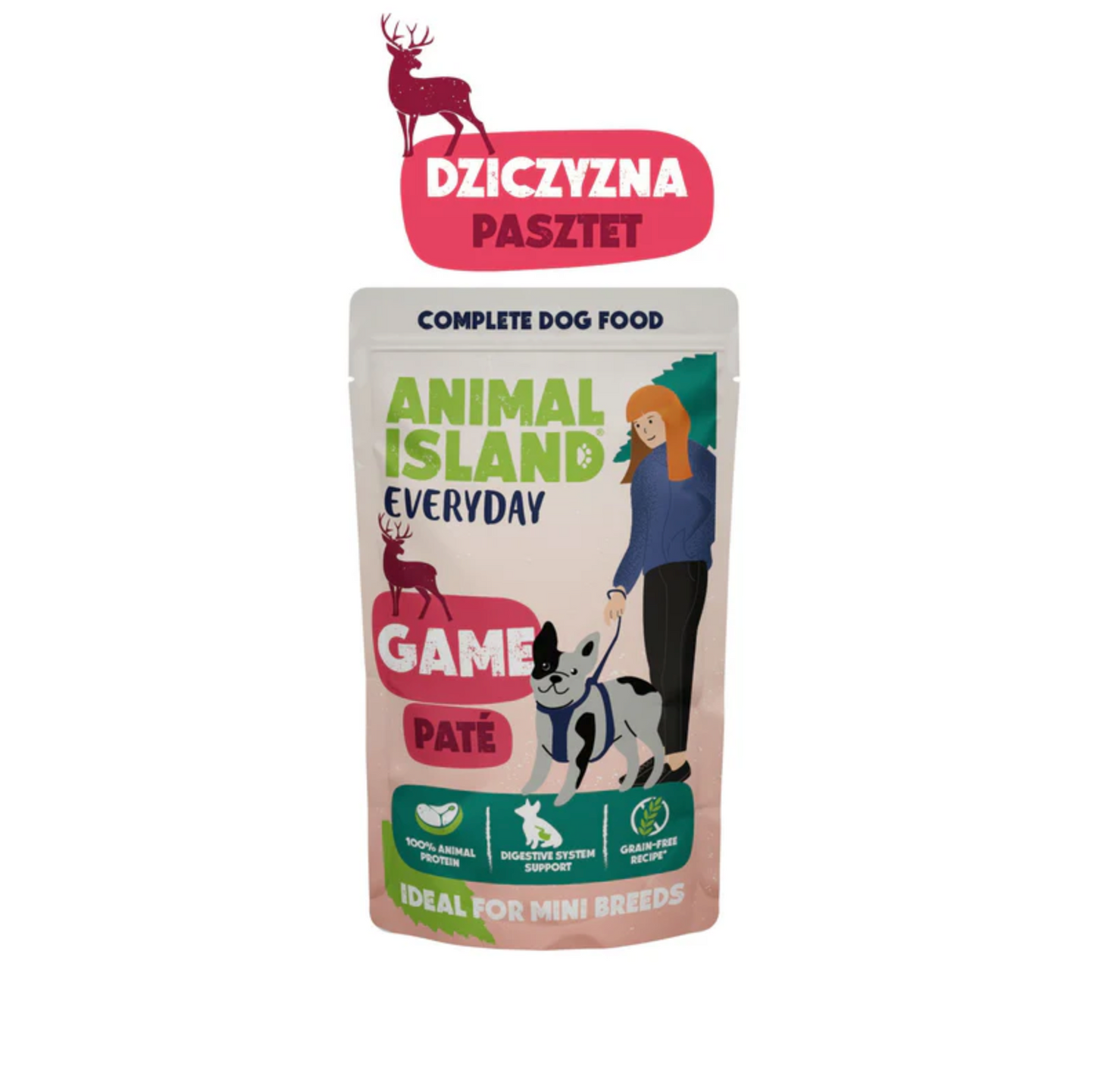 ANIMAL ISLAND MOKRA KARMA DLA PSA DZICZYZNA 150G