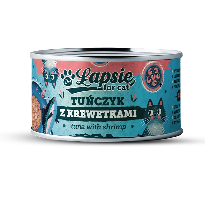 ŁAPSIE KOT TUŃCZYK Z KREWETKAMI W BULIONIE 80G