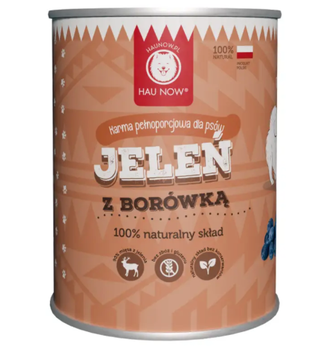 HAUNOW MOKRA KARMA PIES JELEŃ Z BORÓWKĄ 400G