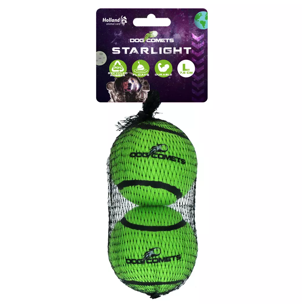 DOG COMETS STARLIGHT STAR TENNISBAL L GROEN 2ST