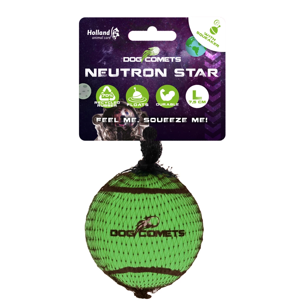DOG COMETS NEUTRON STAR TENNISBAL MET PIEPER L GROEN 1ST