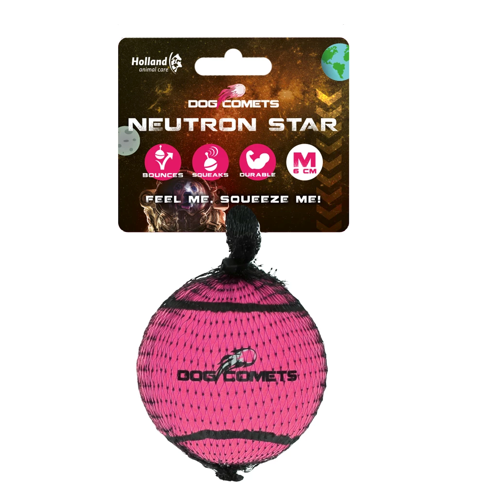 DOG COMETS NEUTRON STAR PINK 1PC WITH SQUEAKER (TENIS BALL)