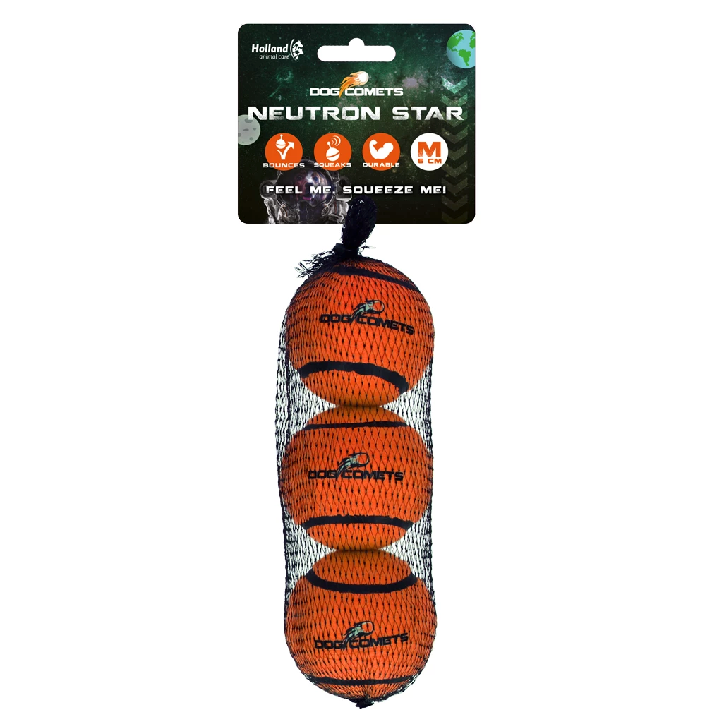 DOG COMETS NEUTRON STAR ORANGE 3PC WITH SQUEAKER