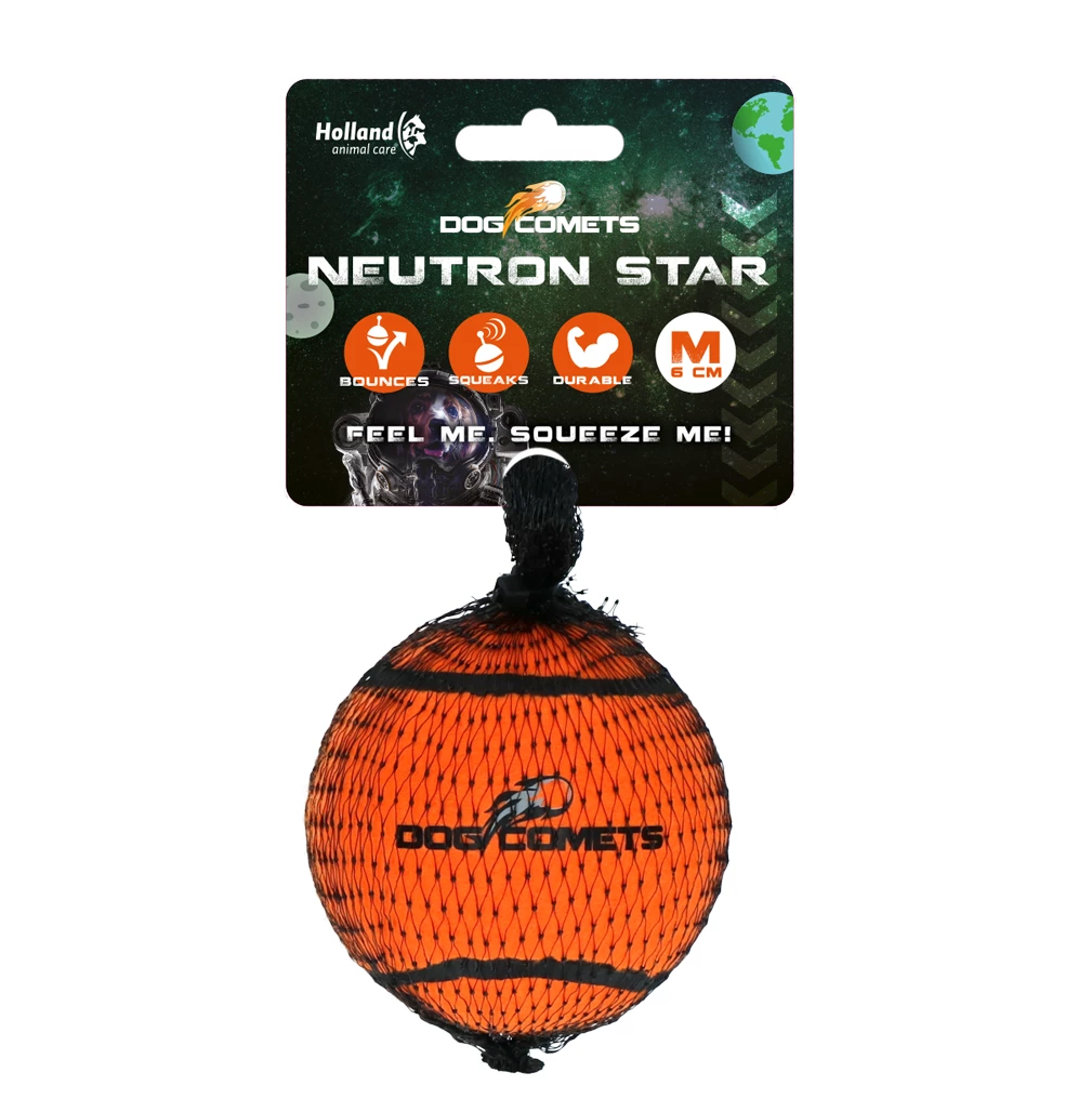DOG COMETS NEUTRON STAR ORANGE 1PC WITH SQUEAKER