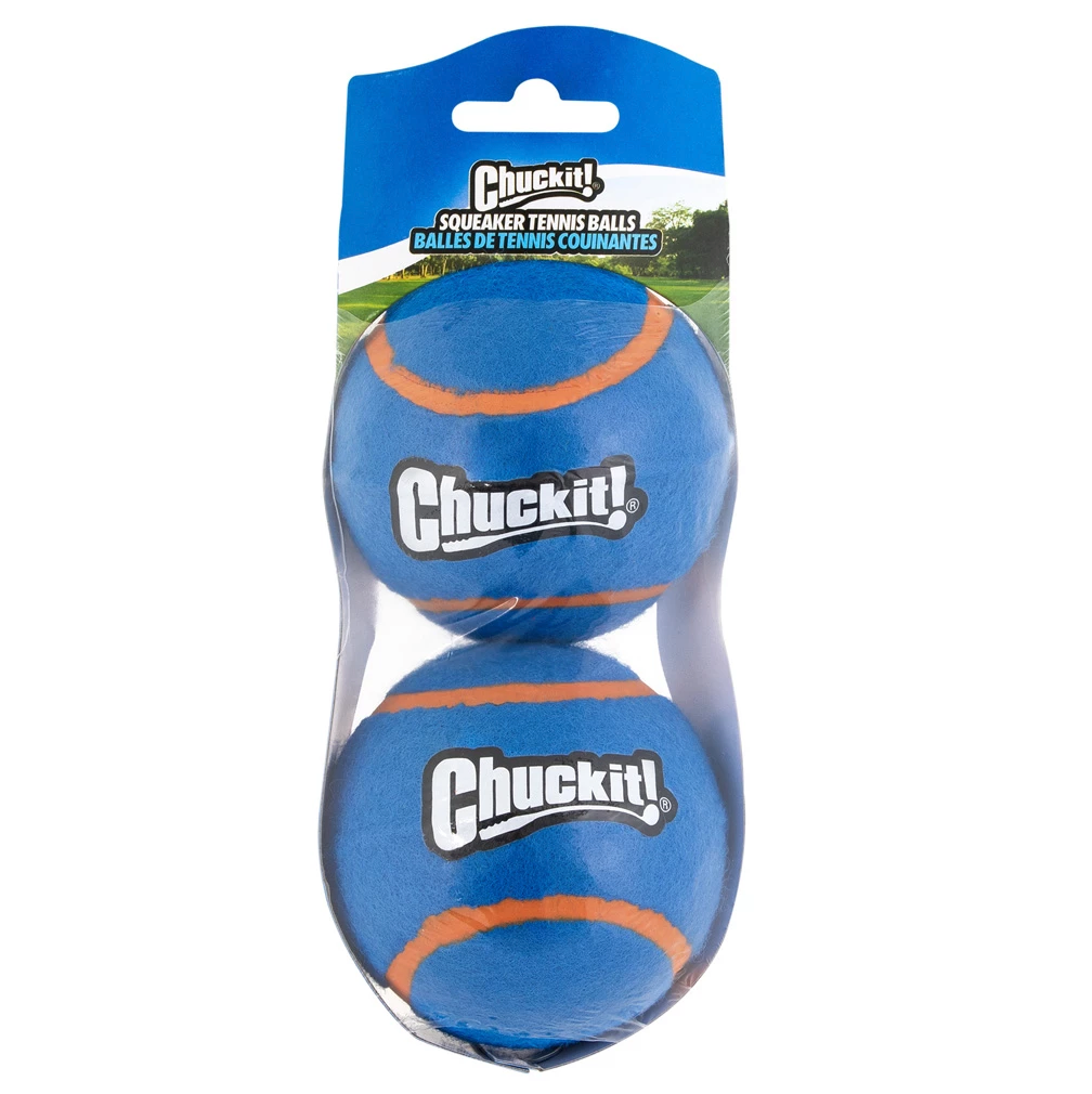 CHUCKIT SQUEAKER TENNIS BALL LG 2PK