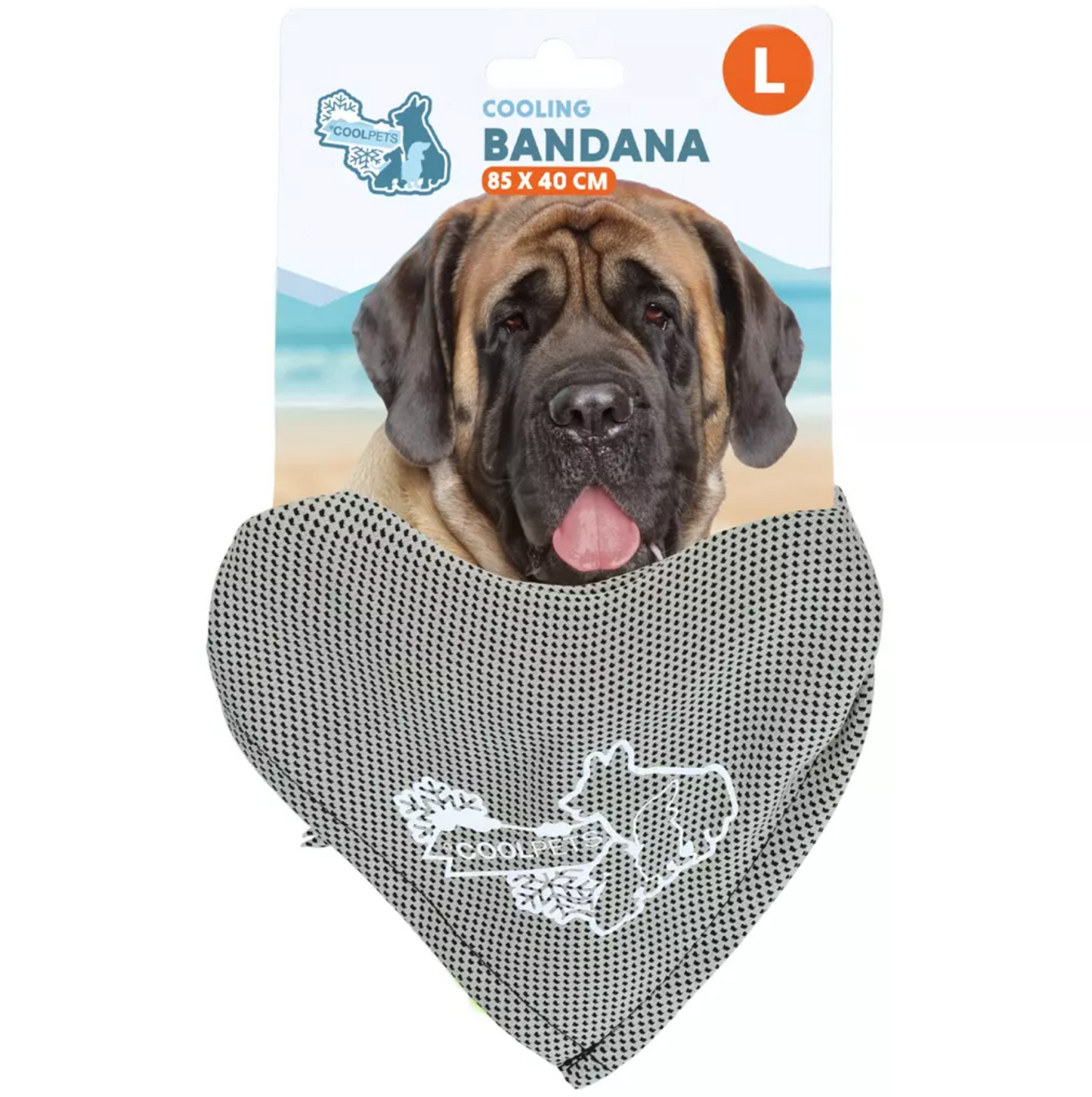 COOLPETS COOLING BANDANA BEIGE, 85X40CM, L