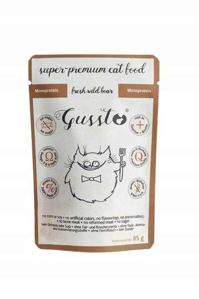 GUSSTO MOKRA KARMA DLA KOTA DZIK 85G