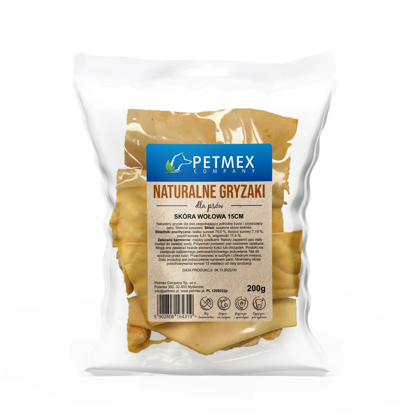 PETMEX SKÓRA WOŁOWA 15CM 200G