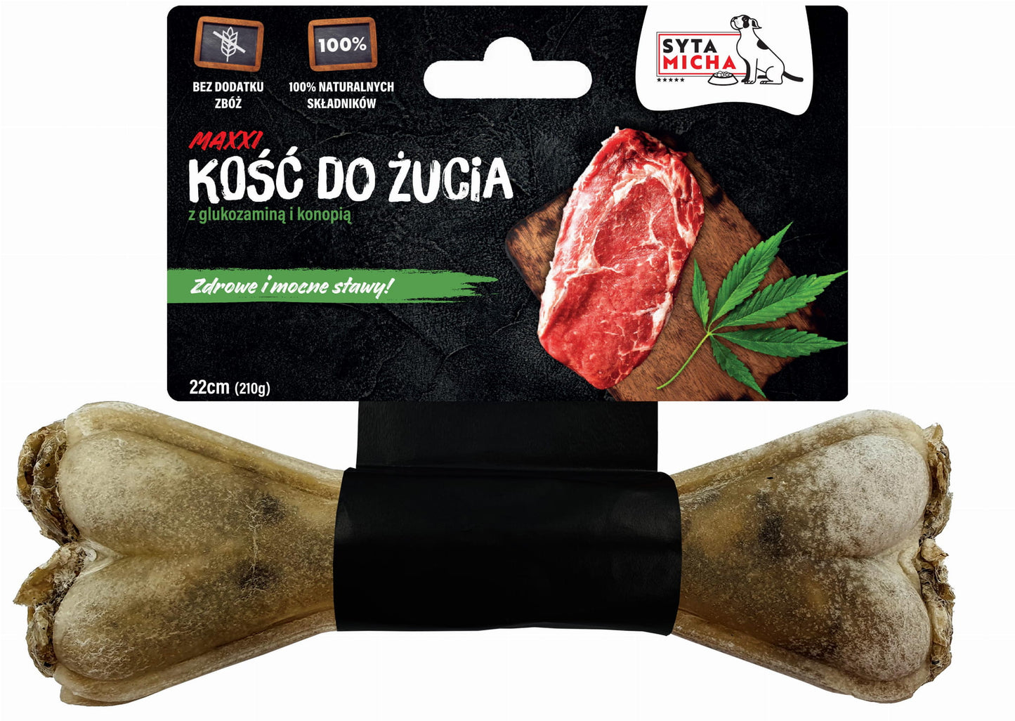 SYTA MICHA GRYZAK DLA PSA KOŚĆ NA MOCNE STAWY MAXI 22CM