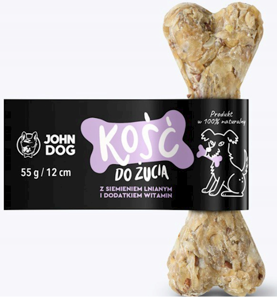 JOHN DOG KOŚĆ Z SIEMIENIEM LNIANYM I WITAMINAMI 12CM