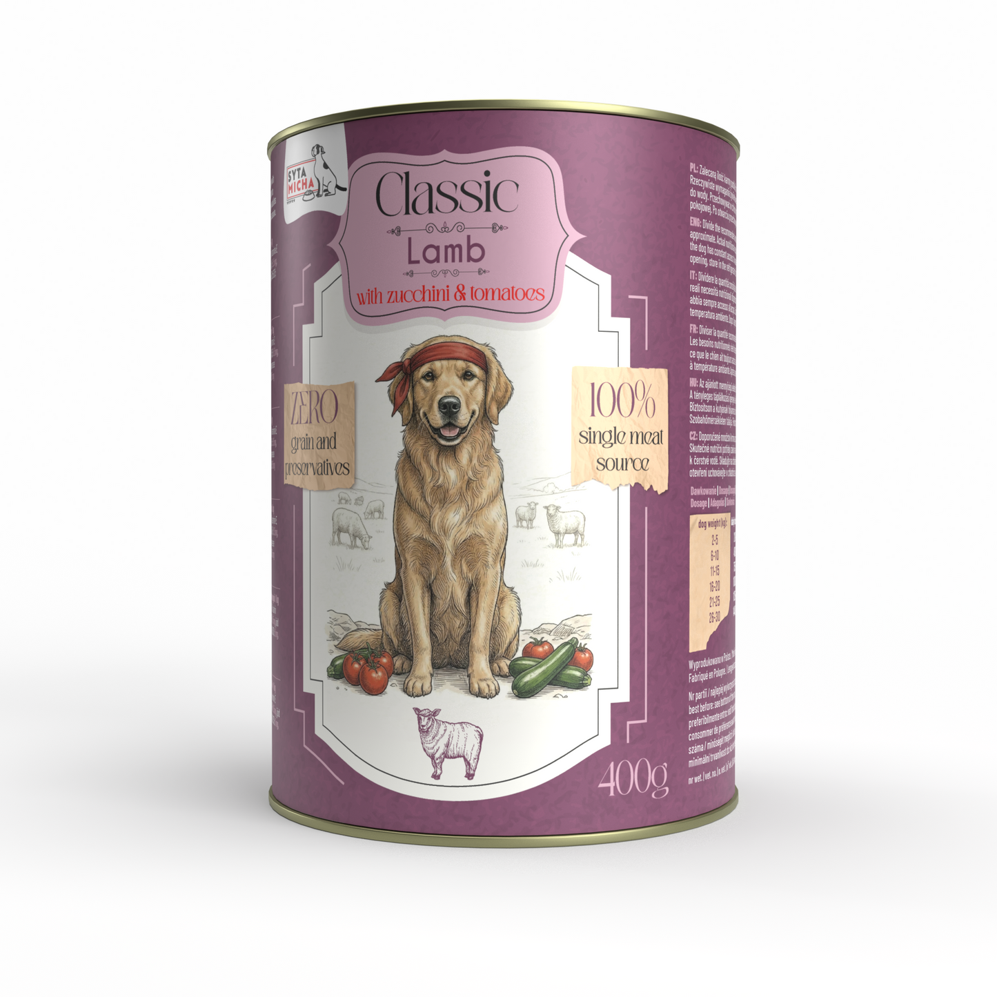 SYTA MICHA CLASSIC JAGNIĘCINA Z CUKINIĄ 400G