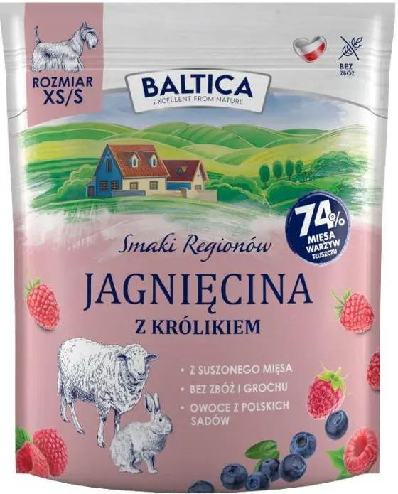 BALTICA SMAKI REGIONÓW SUCHA KARMA PIES JAGNIĘCINA Z KRÓLIKIEM XS/S 1KG