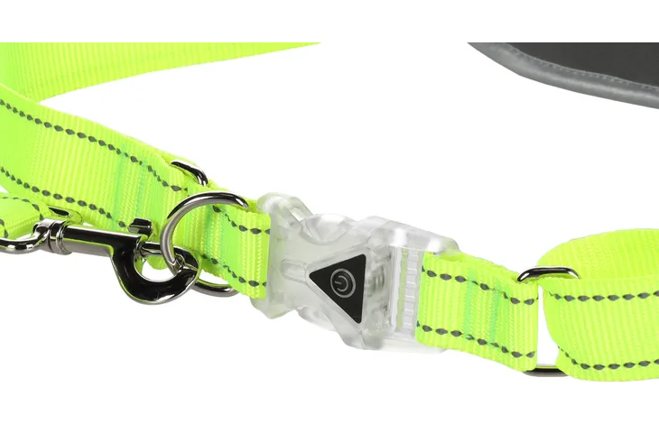 FLAMINGO JOGGING LEASH WITH WAIST BELT STOFFEL FLUO YELLOW 118CM 80-140CM