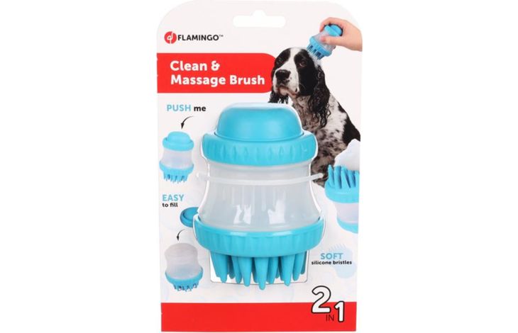 FLAMINGO 2-IN-1 CLEANING AND MASSAGE BRUSH HILDA 7,7X7,7X10,6CM