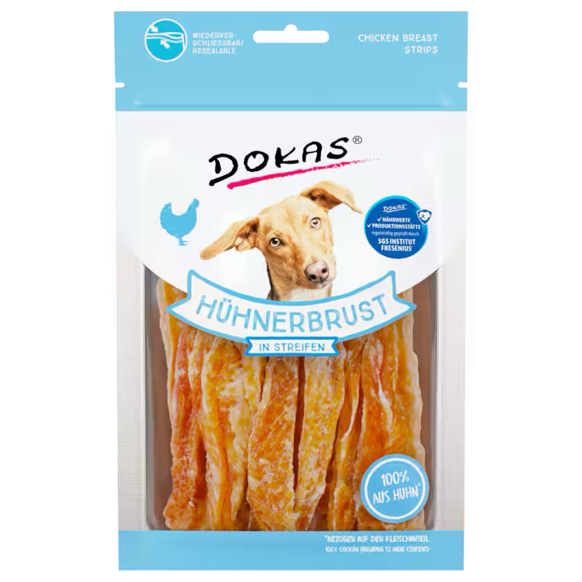 DOKAS HUHNERBRUST IN STREIFEN 70G