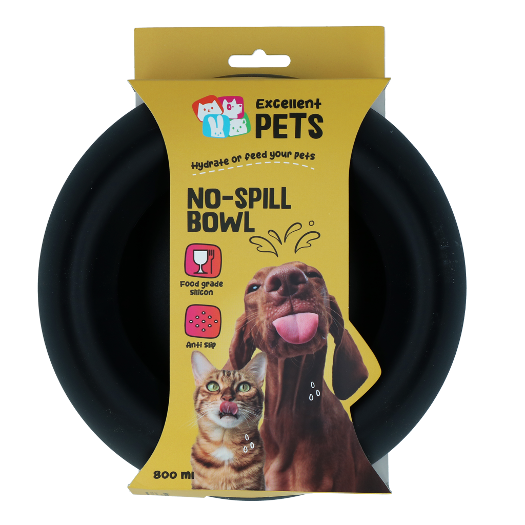 EXCELLENT PETS NO SPILL BOWL BLACK M - MISKA