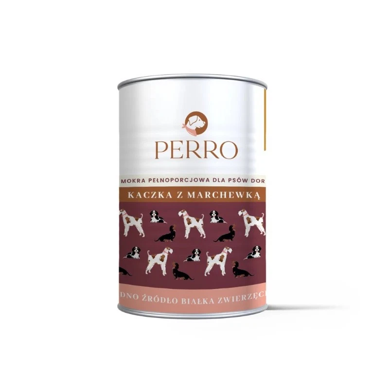 PERRO MOKRA KARMA DLA PSA KACZKA Z MARCHEWKĄ 850G