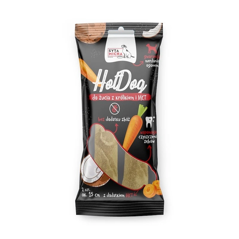 SYTA MICHA HOT DOG GRYZAK DLA PSA KRÓLIK Z MCT 2SZT