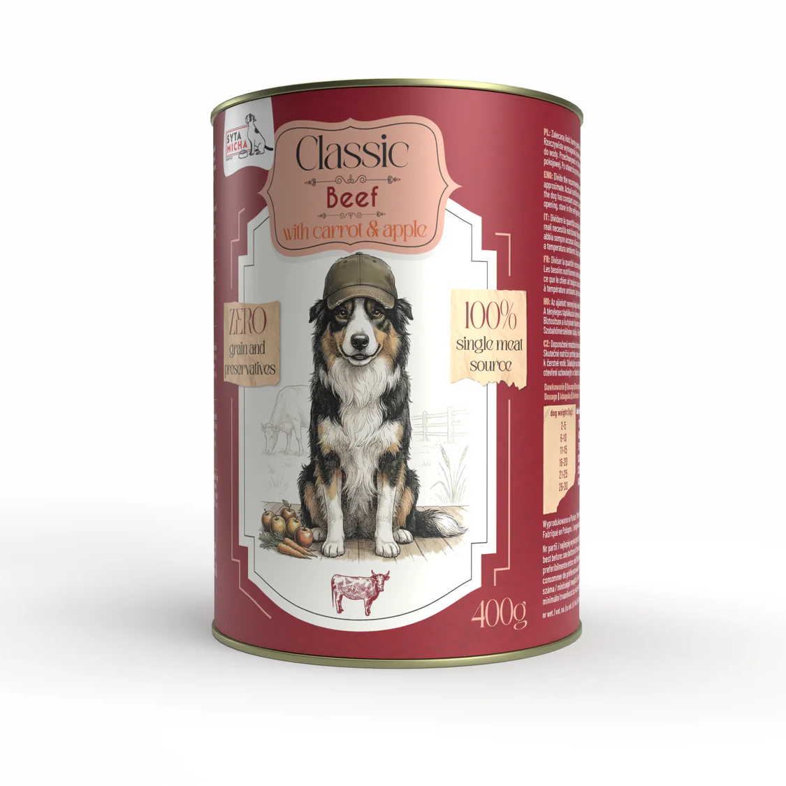 SYTA MICHA CLASSIC WOŁOWINA Z MARCHEWKĄ 400G