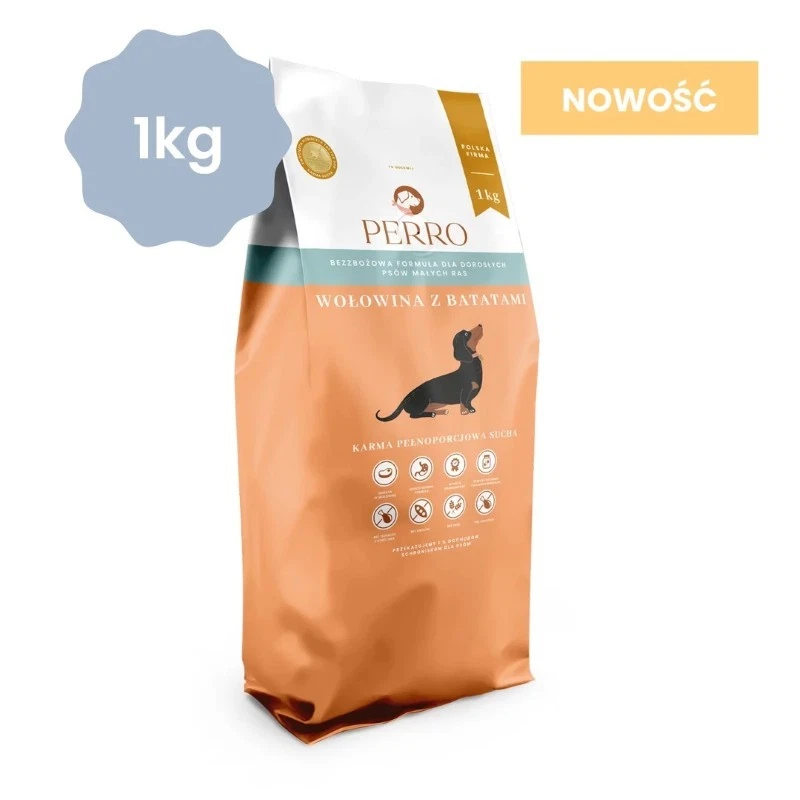 PERRO SUCHA KARMA DLA PSA WOŁOWINA Z BATATAMI XS/S 1KG