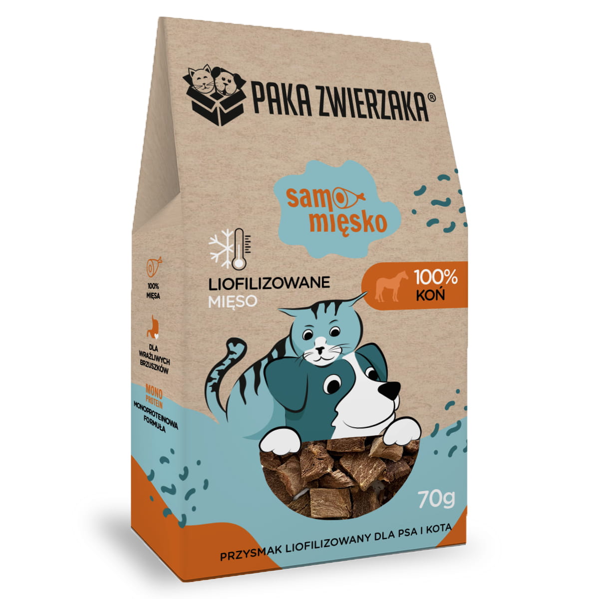 PAKA ZWIERZAKA SAMO MIĘSKO PRZYSMAKI DLA PSA LIO KONINA 70G