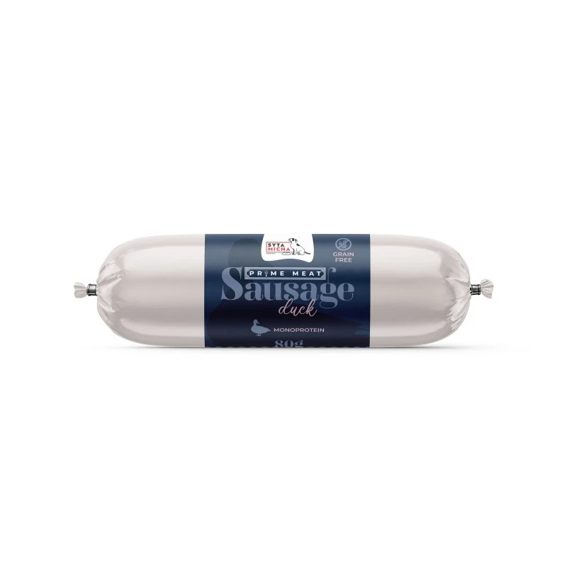 SYTA MICHA PRIME MEAT PRZYSMAKI DLA PSA KIEŁBASKA KACZKA 80G