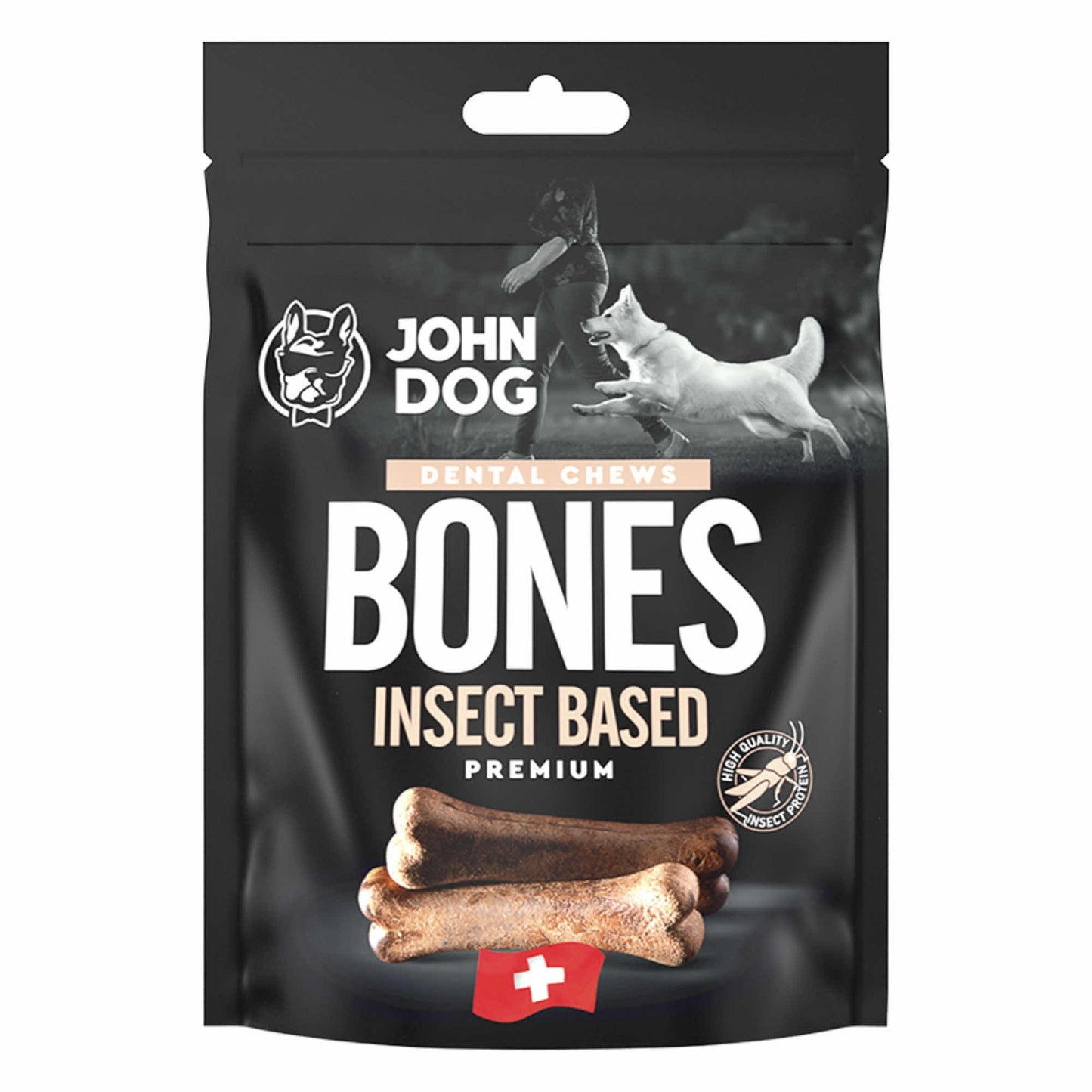 JOHN DOG DENTAL CHEWS BONES INSECT BASED 120G