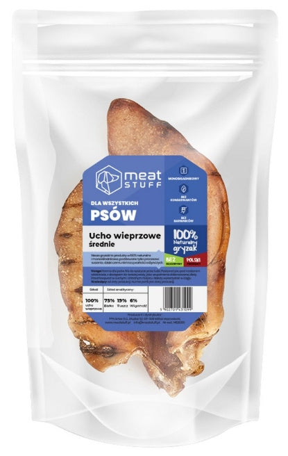 MEATSTUFF GRYZAK DLA PSA UCHO WIEPRZOWE ŚREDNIE 1SZT