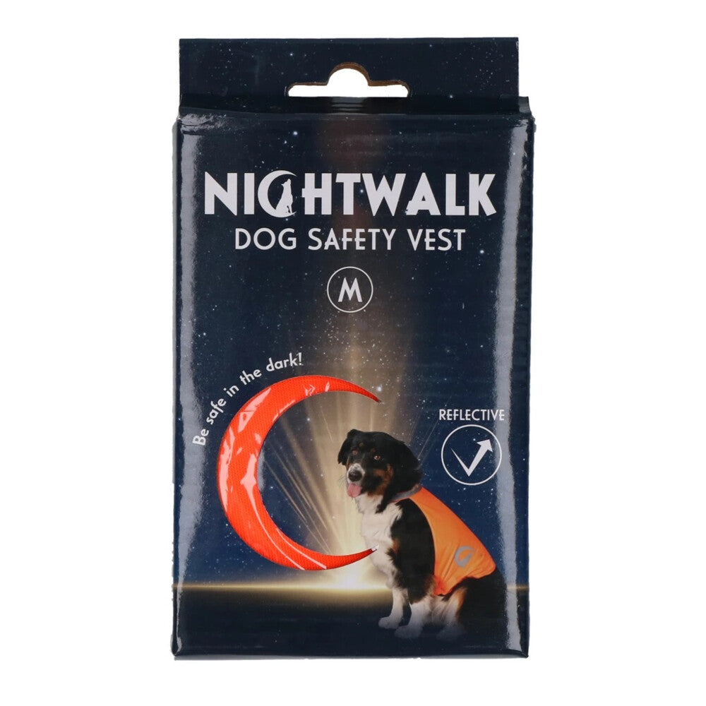 NIGHTWALK DOG SAFETY VEST ORANGE MEDIUM