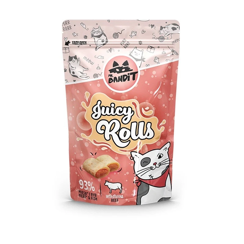 MR. BANDIT JUICY ROLLS PRZYSMAK DLA KOTA Z WOŁOWINĄ 40G