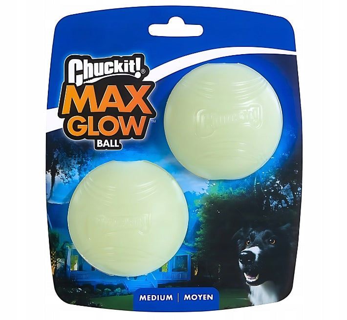 CHUCKIT MAX GLOW MEDIUM 2 PCS. – ŚWIECĄCE PIŁKI DLA PSA 6,5 CM