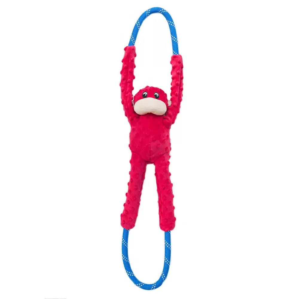 ZIPPY PAWS MONKEY ROPE TUGZ RED