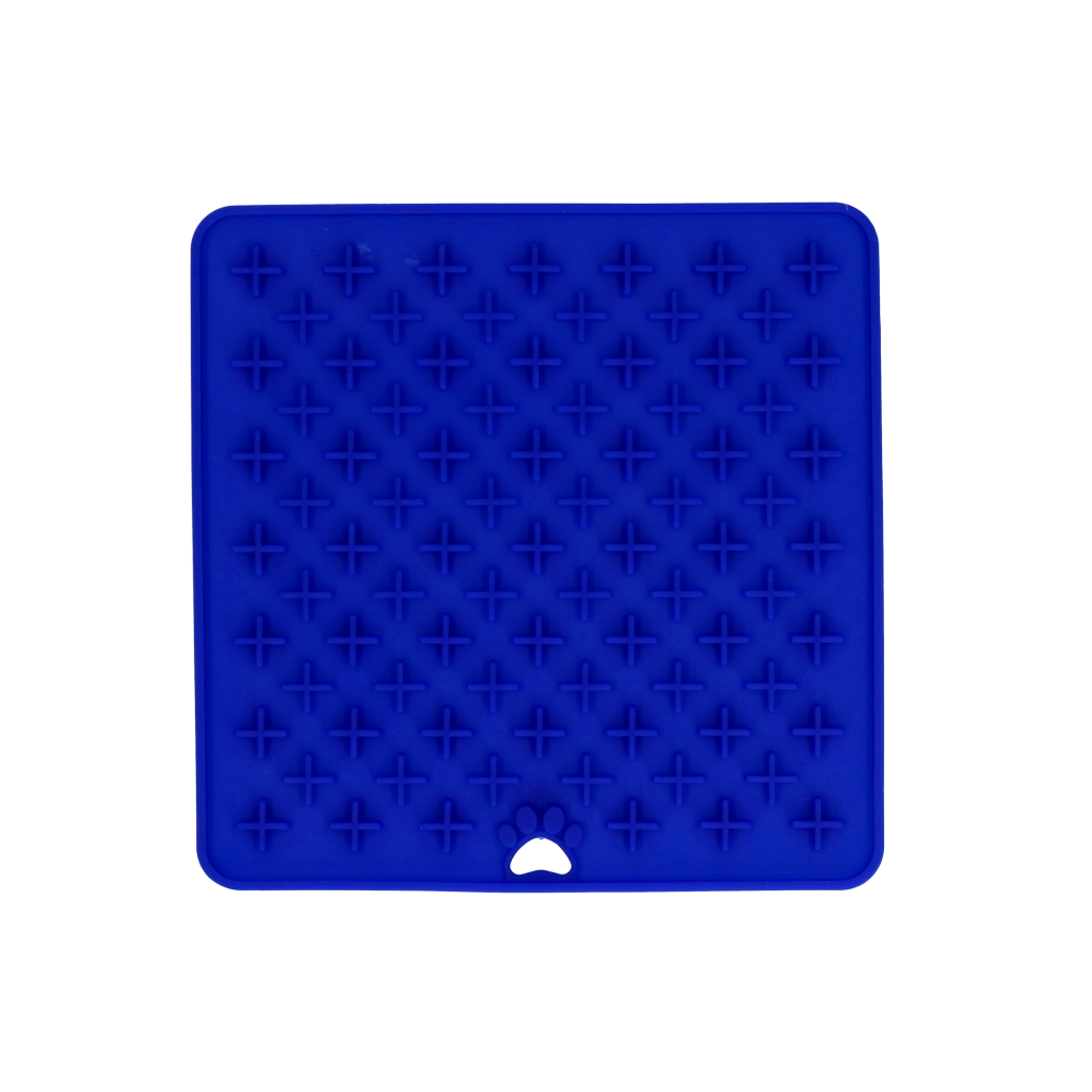 EAT SLOW LIVE LONGER LICK MAT CROSS BLAUW