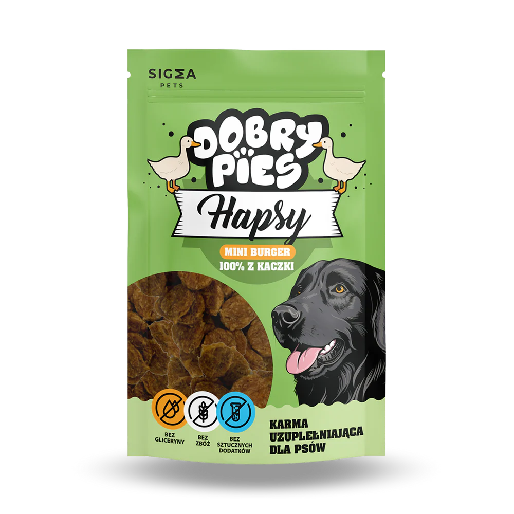 DOBRY PIES HAPSY MINI BURGER 100% Z KACZKI 100G