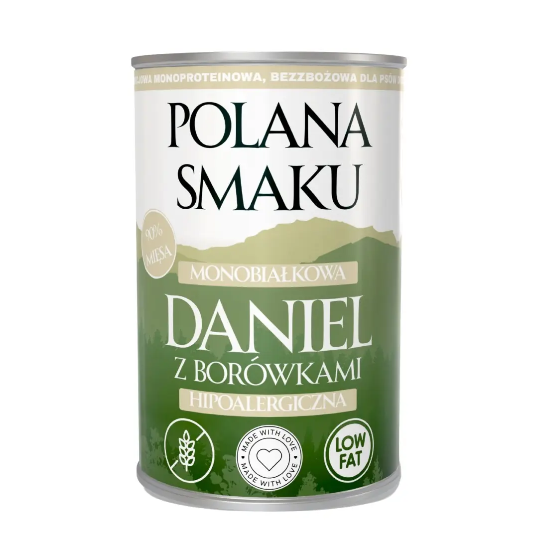 POLANA SMAKU MOKRA KARMA PIES DANIEL Z BORÓWKAMI 400G