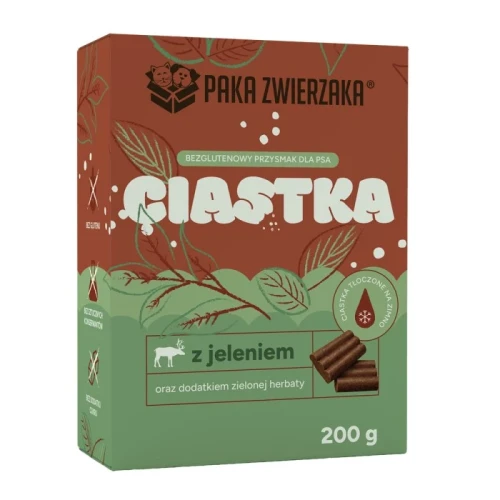 PAKA ZWIERZAKA CIASTKA DLA PSA JELEŃ Z ZIELONĄ HERBATĄ 200G