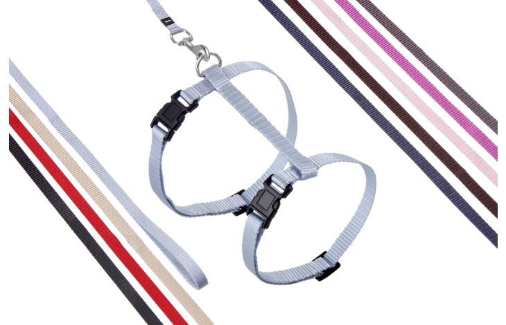 FLAMINGO CAT HARNESS WITH LEASH ZIGGI TAUPE 22-36CM 27-46CM 110CM 10MM