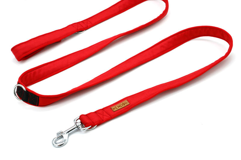 KENDOG SMYCZ PRZEPINANA MONOCOLOR RED 300CM