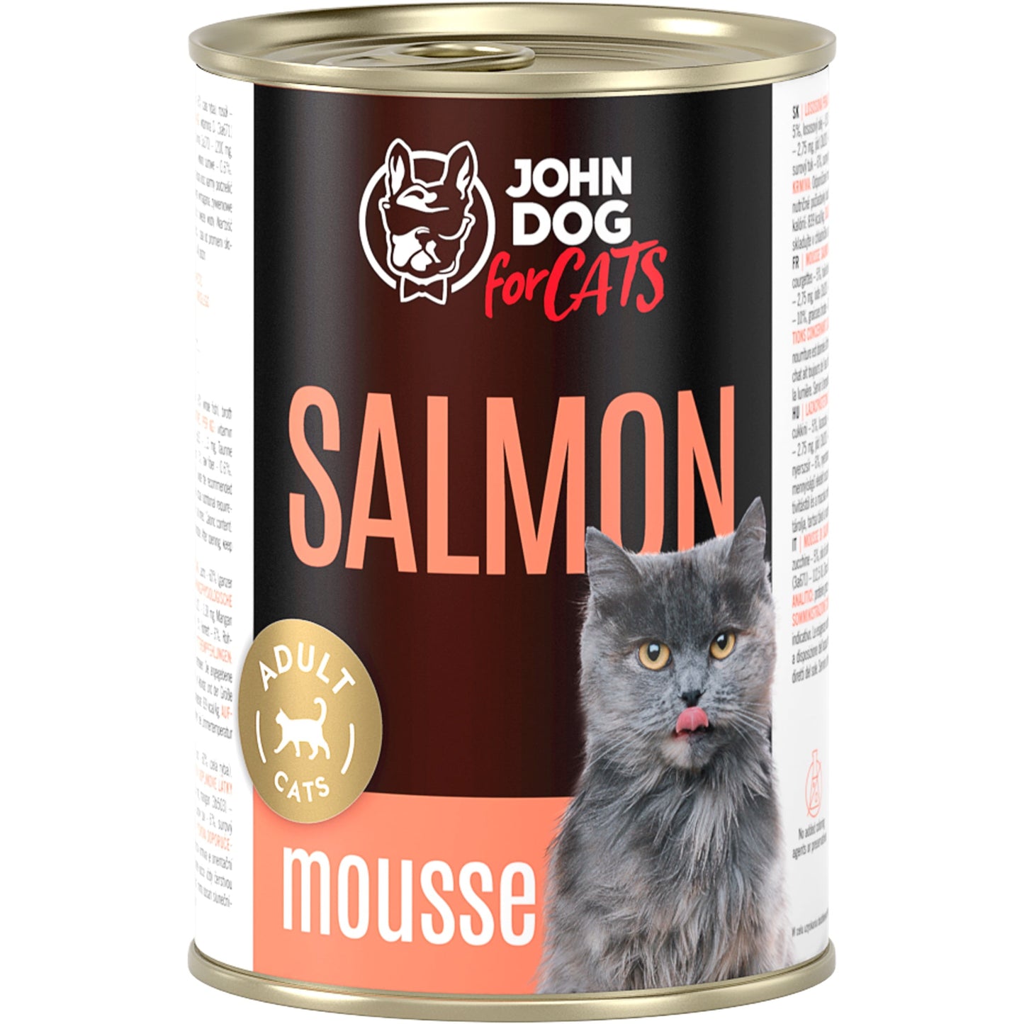 JOHN DOG FOR CATS MOUSSE MOKRA KARMA KOT ŁOSOŚ 400G