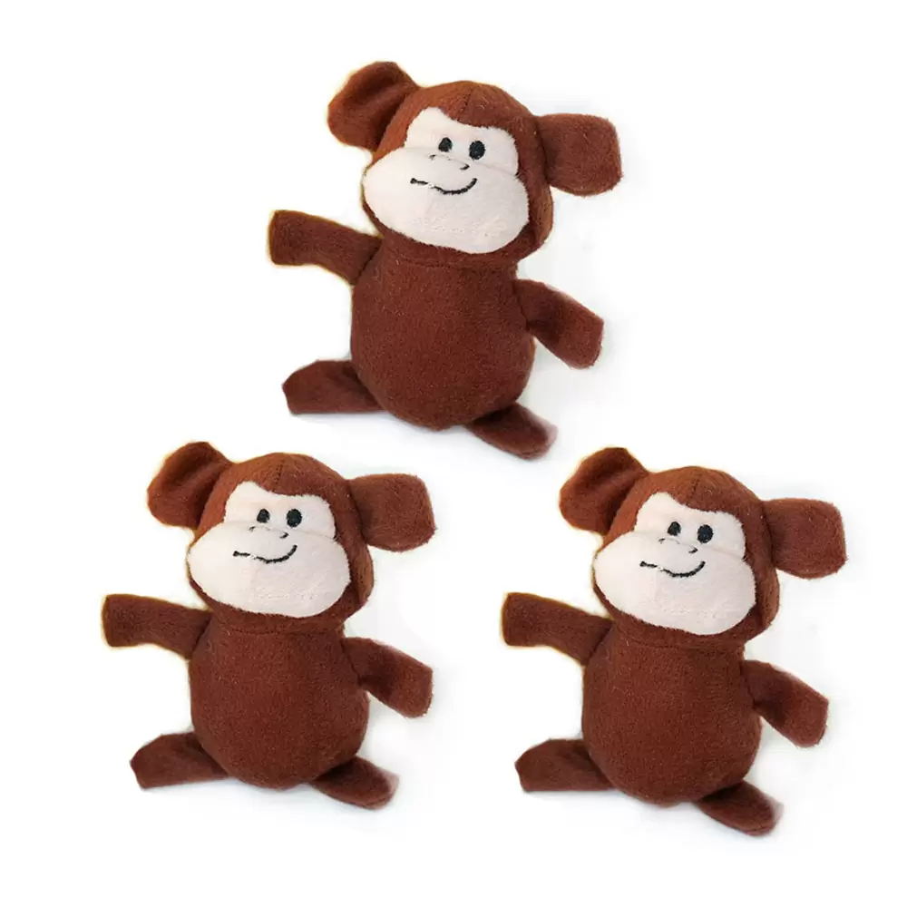 ZIPPY PAWS MINIZ 3PACK MONKEYS