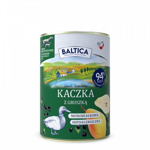 BALTICA SMAKI REGIONÓW KARMA MOKRA KACZKA Z GRUSZKĄ 400G