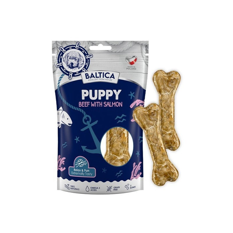 BALTICA EXCELLENT GRYZAK DLA PSA KOŚCI PUPPY BEEF & SALMON 2SZT