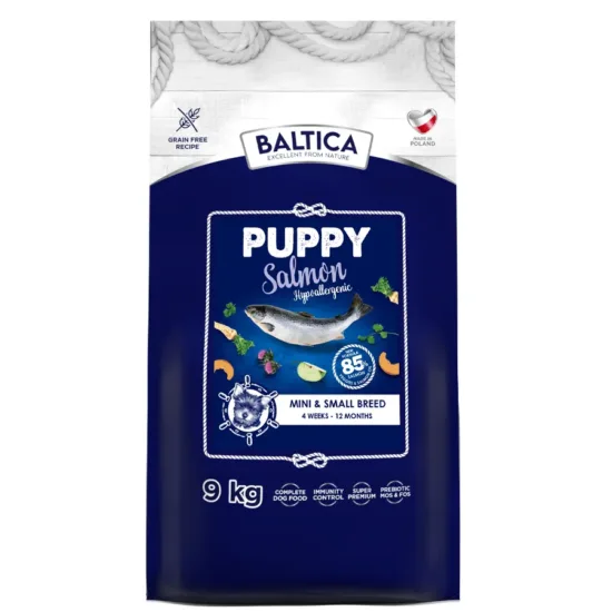 BALTICA HIPOALERGICZNA SZCZENIAK SUCHA KARMA DLA PSA SALMON XS/S 9KG