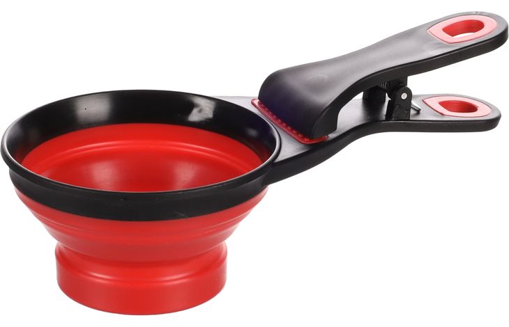 FLAMINGO FOOD SCOOP WITH BAG CLIP SURI RED/BLACK 237ML