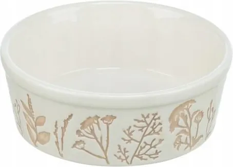 TRIXIE MISKA DLA PSA CERAMICZNA MOTYW ROŚLINNY BIAŁA 0,3 L/12 CM