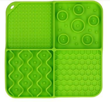EAT SLOW LIVE LONGER LICK MAT DIMENSIONS RECTANGLE GREEN