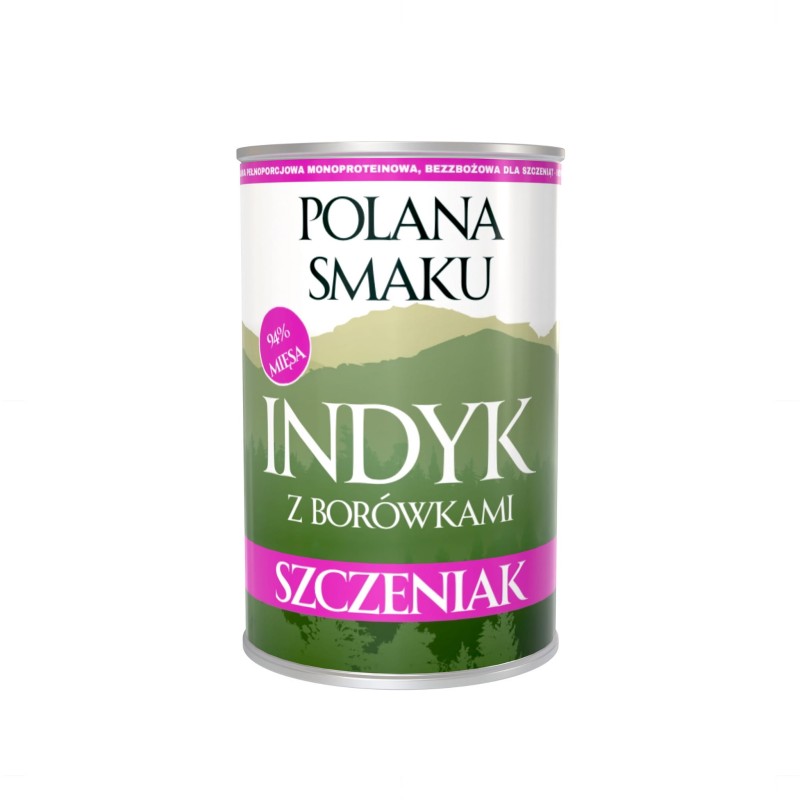 POLANA SMAKU JUNIOR MOKRA KARMA PIES INDYK Z BORÓWKAMI 400G