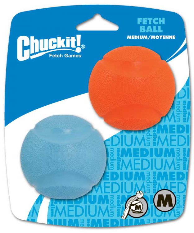 CHUCKIT FETCH BALL M 6 CM 2 PACK - ZESTAW 2 PIŁEK Z NATURALNEJ GUMY
